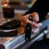Personalised Leather Key Ring | Black Saffiano Leather | For Him
